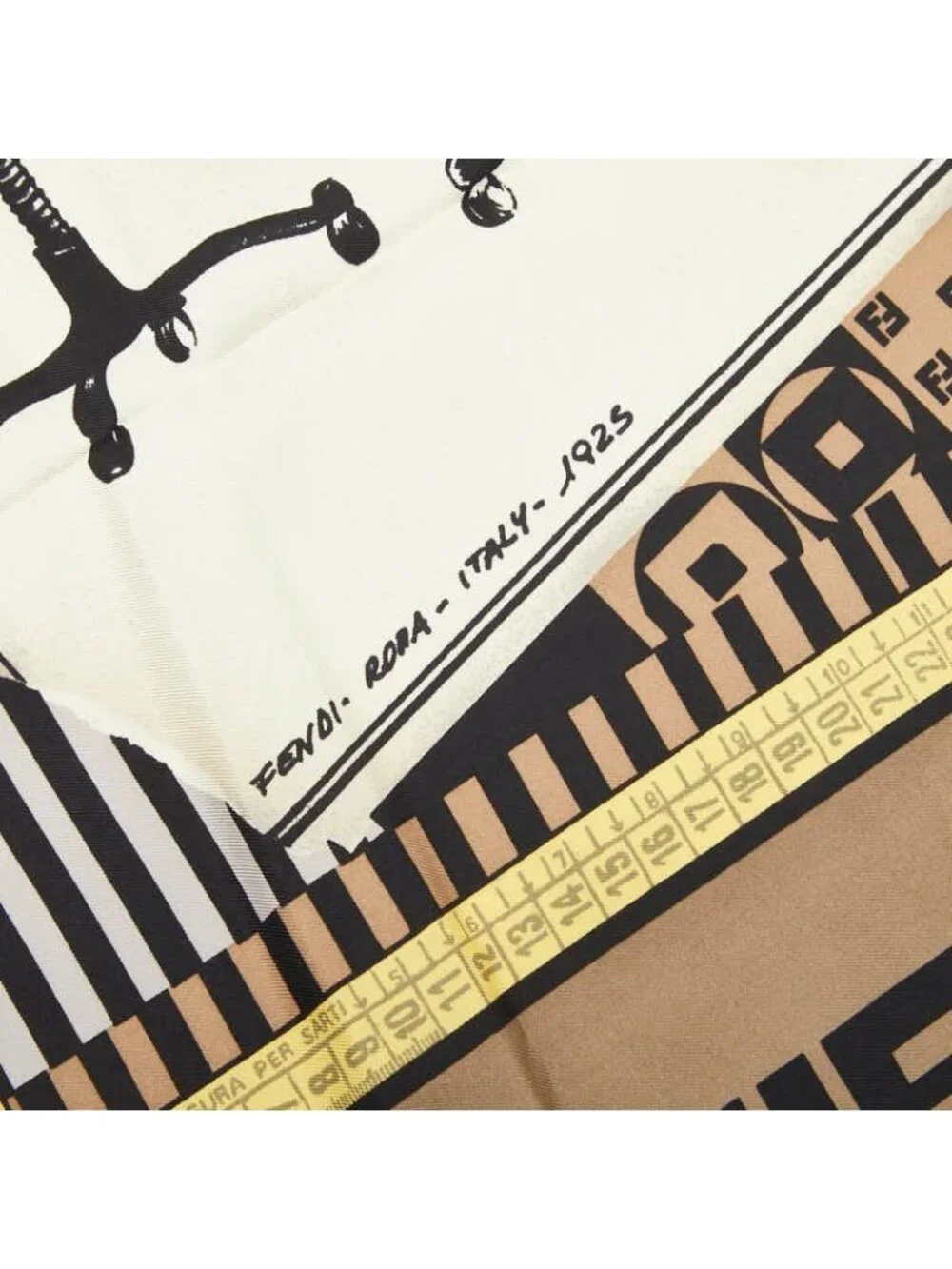 Fendi Zucca Torso Motif Scarf Multicolor Silk